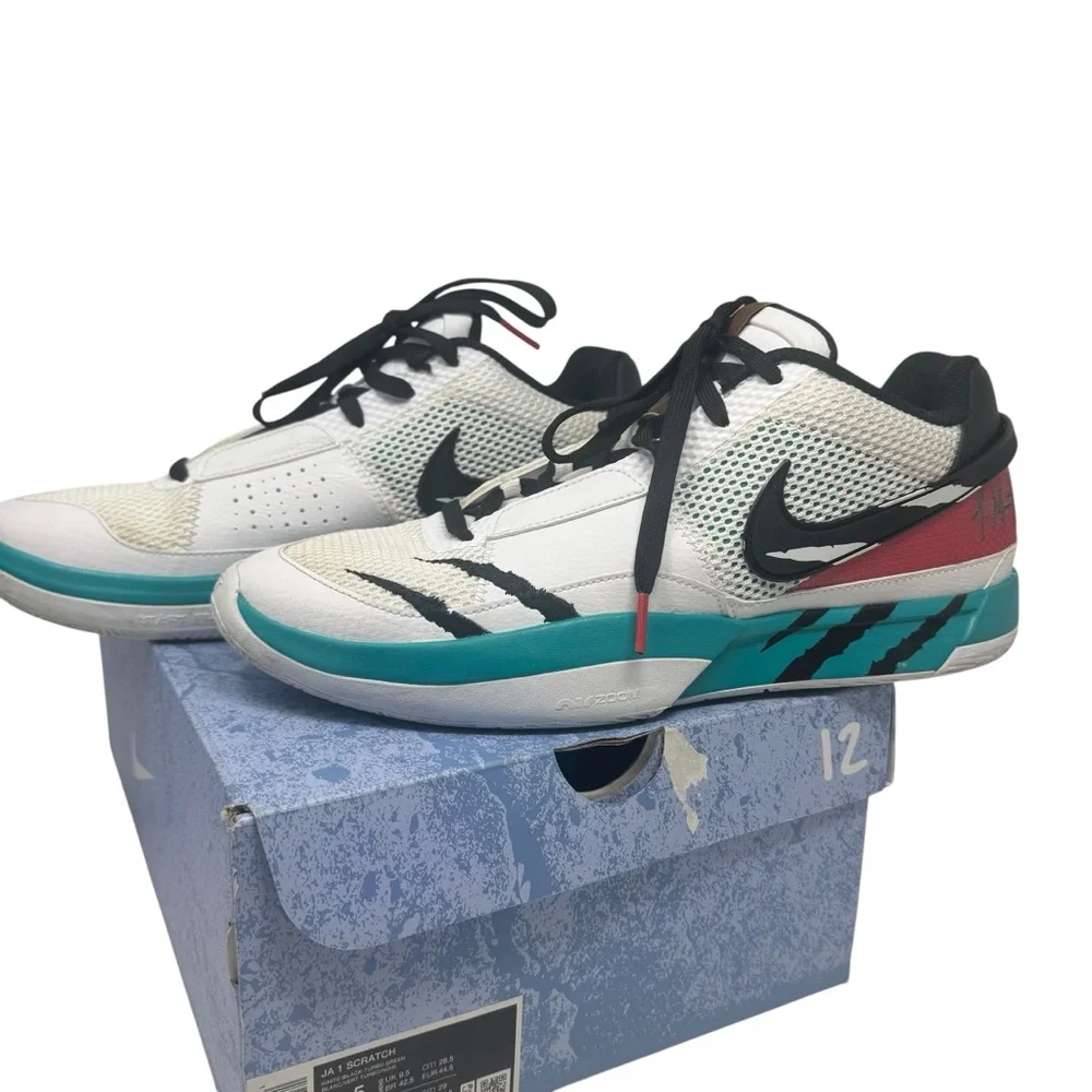 Nike Ja 1 Reverse Scratch Basketball Shoes White Turbo Green Ja Morant SZ 12